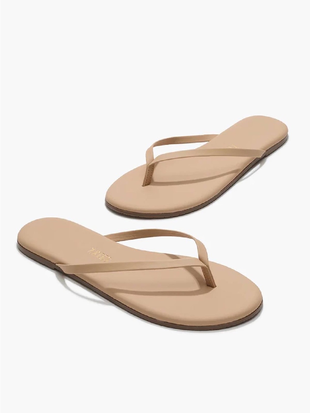 TKEES Riley Leather Criss Cross Flip Flop Sandals Nude Beach Bum Size 10 NWT